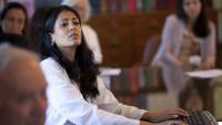 Columbia Neurology resident at a conference